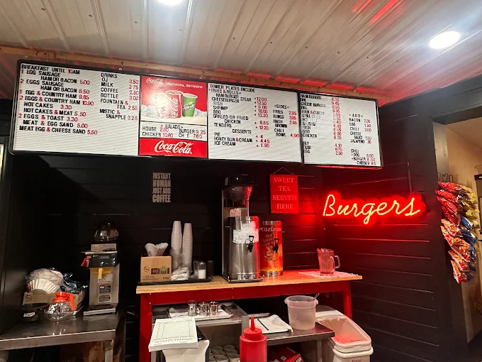 Johnny's Big Burger full menu board